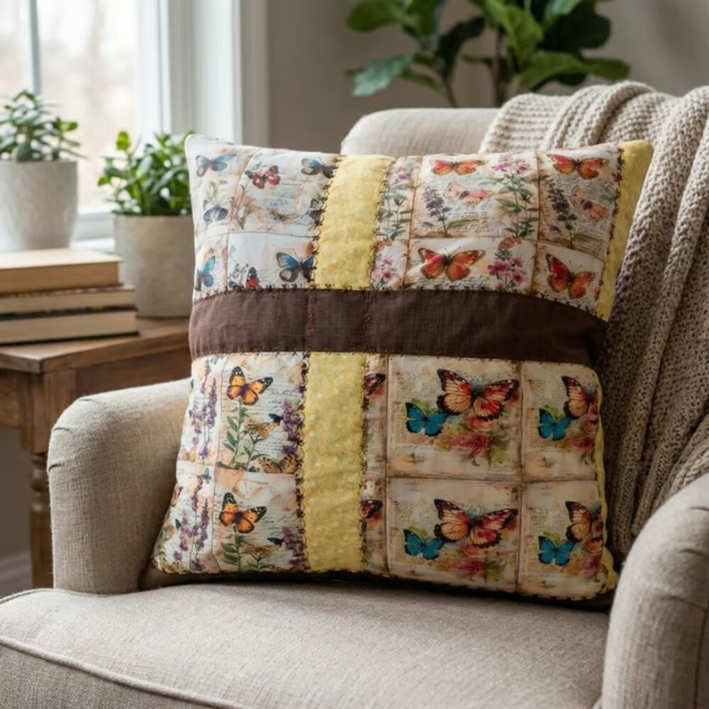 Autumn Butterfly Decor Pillow